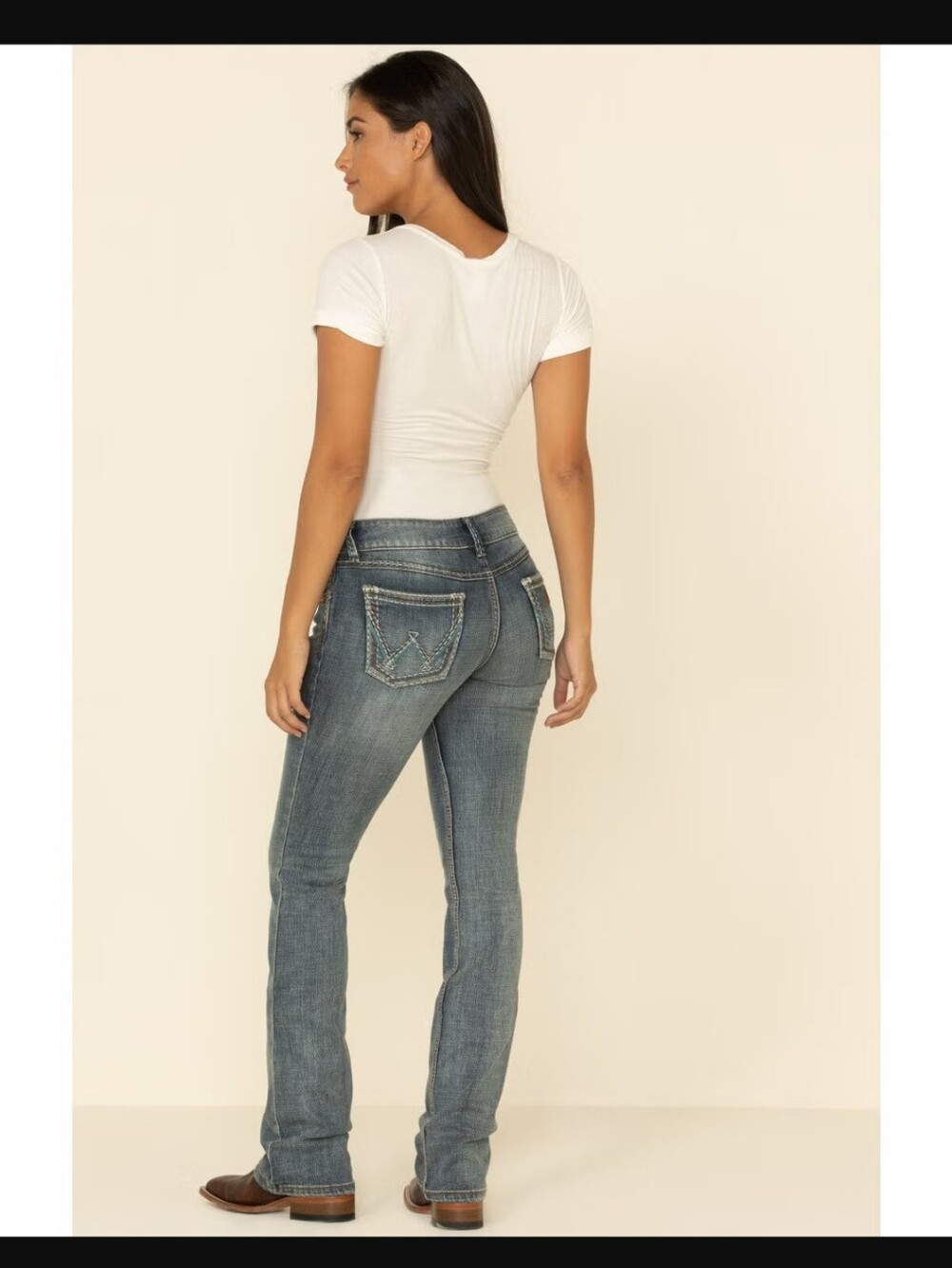 Wrangler Retro Women's Sadie Embroidered Pocket Low Rise Bootcut Jeans size 29/7